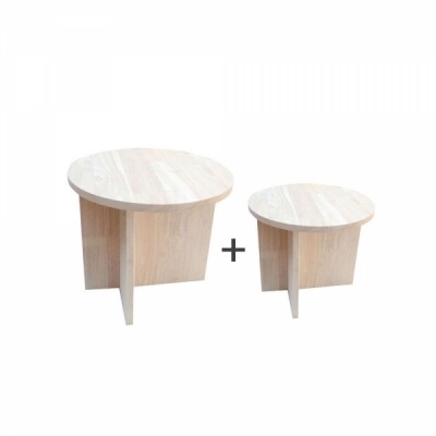 크로스 사이드 테이블 M+L (DIY 원목 협탁 반제품)